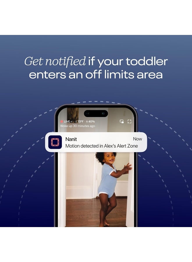 Nanit مراقب الأطفال الذكي نانيت برو وحامل فليكس - كاميرا فيديو آمنة بدقة 1080 بكسل عبر الواي فاي - Image 5