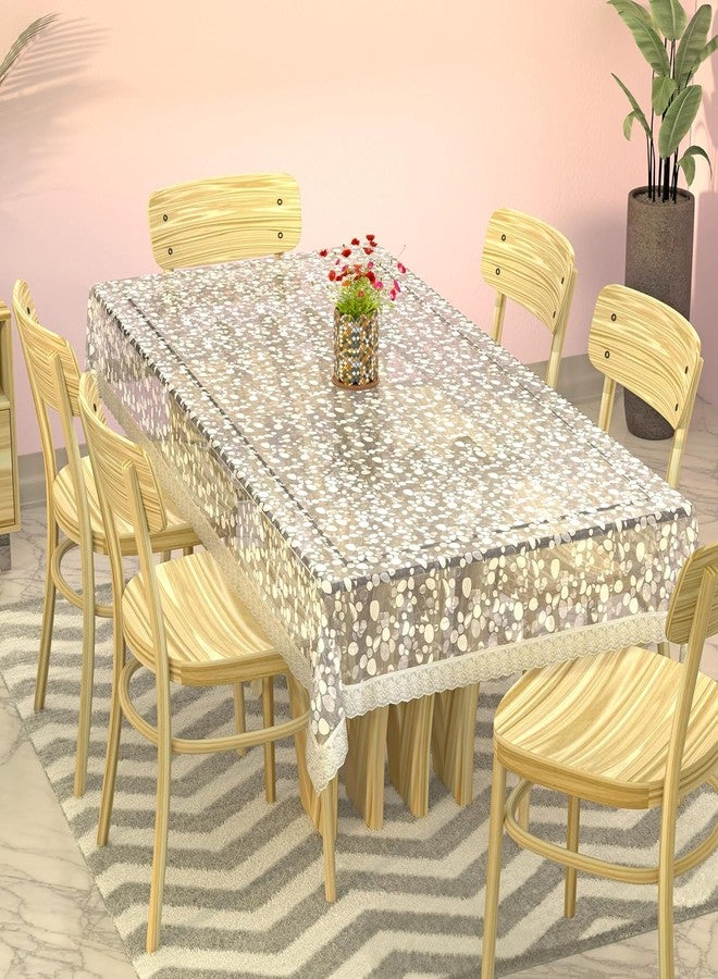 REKARDO Table Cloth for Dining|90x60 Inch |Stone Print Dining Table Cover 6 Seater|Waterproof Table Sheet Silver Lace (Silver) - Image 1
