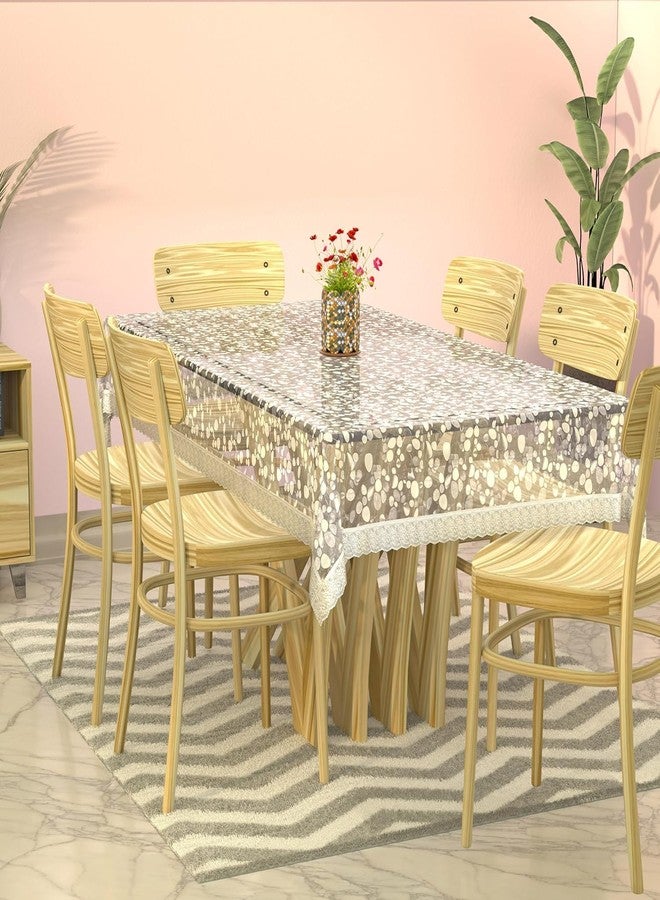 REKARDO Table Cloth for Dining|90x60 Inch |Stone Print Dining Table Cover 6 Seater|Waterproof Table Sheet Silver Lace (Silver) - Image 4