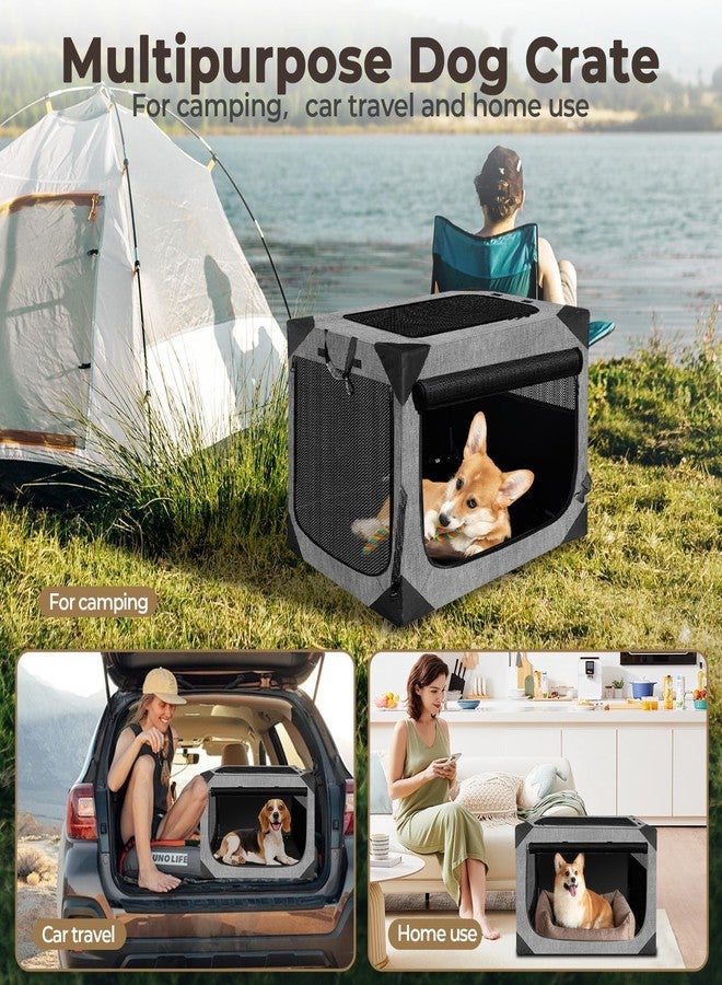 Nottia Dog Crate, Collapsible Soft Travel Crate for Large Dogs (3 Year Warranty), Indoor & Outdoor Portable Pet Kennel with Chew-Proof Mesh Window (Dark Gray, 30" L x 21" W x 21" H) - Image 4