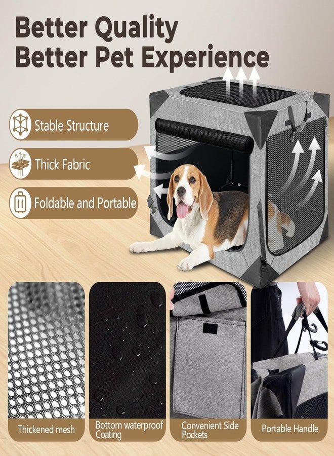 Nottia Dog Crate, Collapsible Soft Travel Crate for Large Dogs (3 Year Warranty), Indoor & Outdoor Portable Pet Kennel with Chew-Proof Mesh Window (Dark Gray, 30" L x 21" W x 21" H) - Image 2