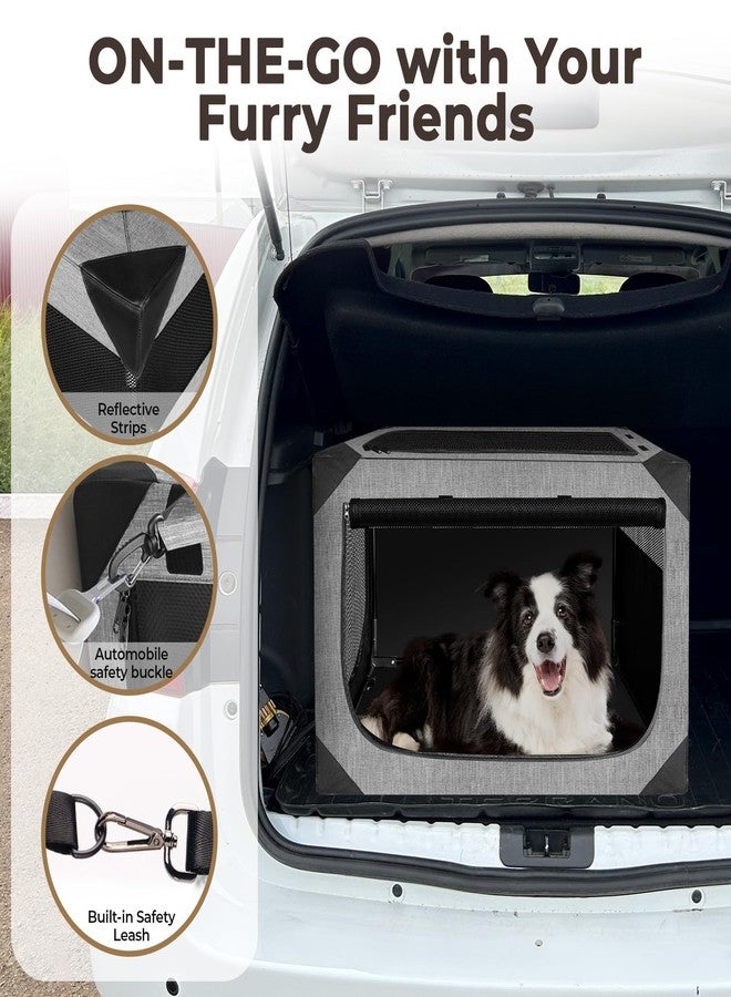 Nottia Dog Crate, Collapsible Soft Travel Crate for Large Dogs (3 Year Warranty), Indoor & Outdoor Portable Pet Kennel with Chew-Proof Mesh Window (Dark Gray, 30" L x 21" W x 21" H) - Image 5