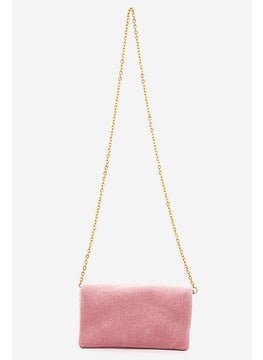 Urban Expressions Women Velvet Cross Body Bag 19 L x 12 H x 1 W cm, Pink  - Image 3