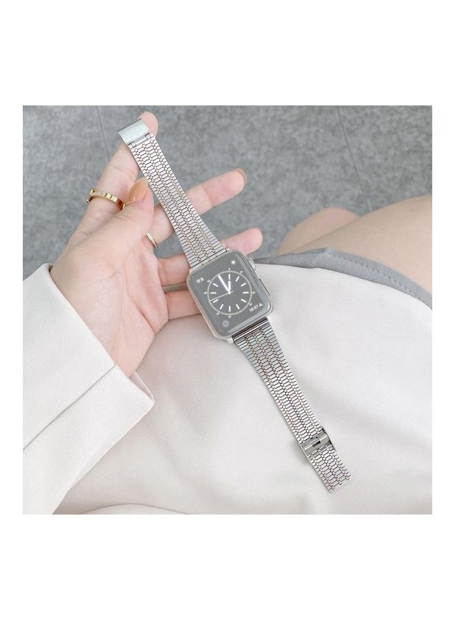 نيبمينينت سوار ساعة بديل بتصميم عرقي لسلسلة ساعات أبل 1/2/3/4/5/6/7/SE 42/44/45 مم ذهب / فضة ذهبي وردي - Image 1