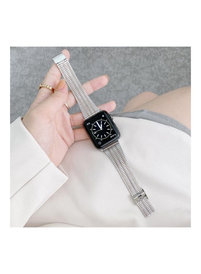 نيبمينينت سوار ساعة بديل بتصميم عرقي لسلسلة ساعات أبل 1/2/3/4/5/6/7/SE 42/44/45 مم ذهب / فضة ذهبي وردي - Image 2