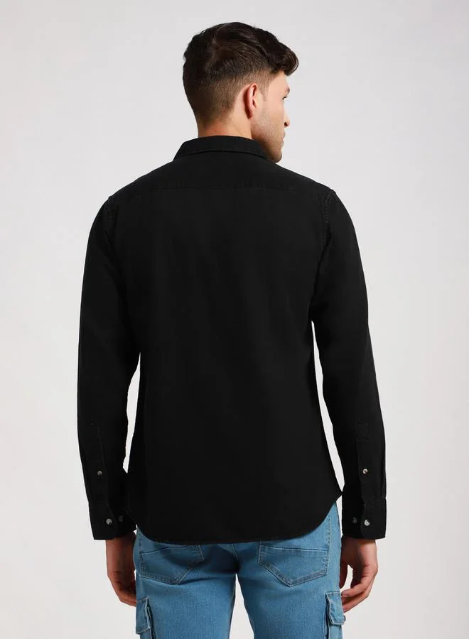 Dennis Lingo  Solid Casual Shirt With Flap Pocket for Men | Best Price UAE