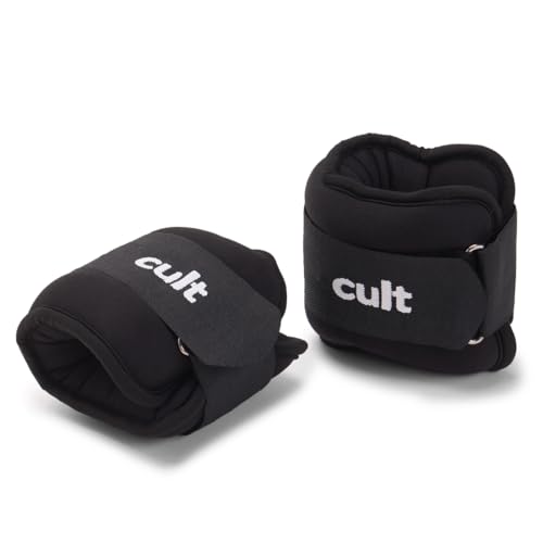 CULT Ankle Weights (2Kg x 2, Black) Adjustable Wrist & Ankle Weight Bands for Men & Women Neoprene, Fixed Weight, Multi-Purpose Training for Gym, Running, Yoga & Home Workouts - Image 1