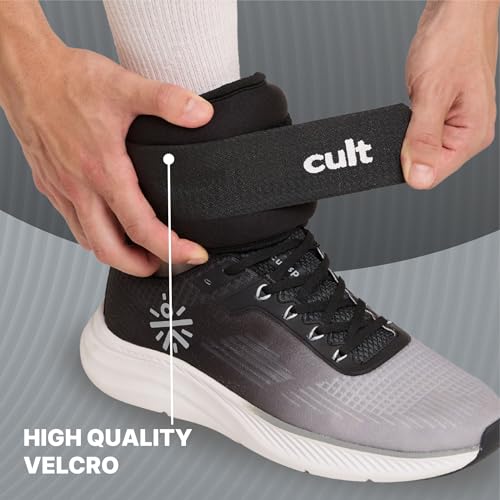 CULT Ankle Weights (2Kg x 2, Black) Adjustable Wrist & Ankle Weight Bands for Men & Women Neoprene, Fixed Weight, Multi-Purpose Training for Gym, Running, Yoga & Home Workouts - Image 4