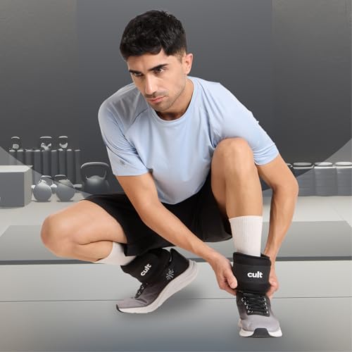 CULT Ankle Weights (2Kg x 2, Black) Adjustable Wrist & Ankle Weight Bands for Men & Women Neoprene, Fixed Weight, Multi-Purpose Training for Gym, Running, Yoga & Home Workouts - Image 5