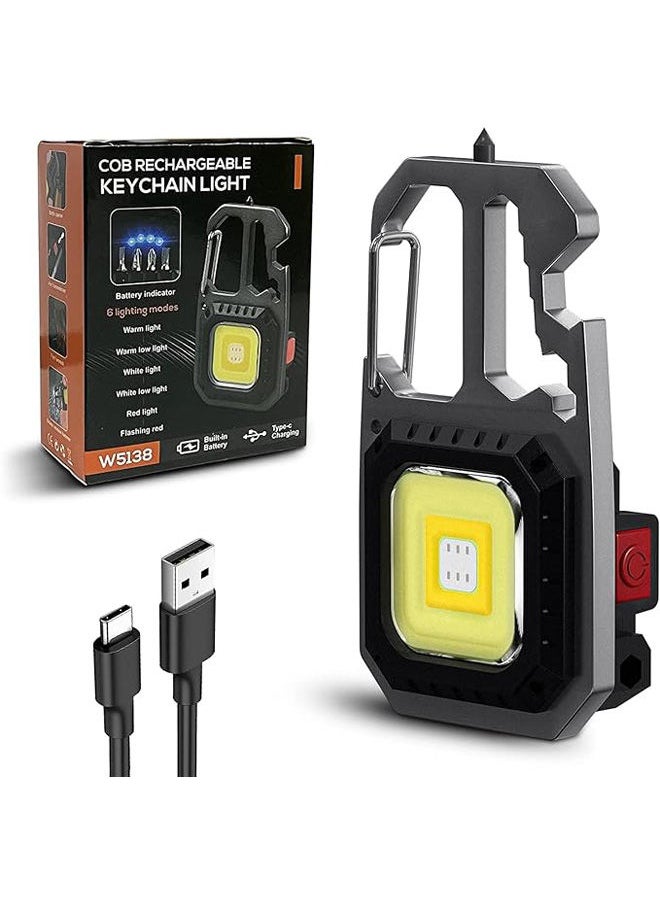 DMG TECH Cob Mini Flashlight Rechargeable Keychain Flashlights For Fishing,Camping  - Image 1