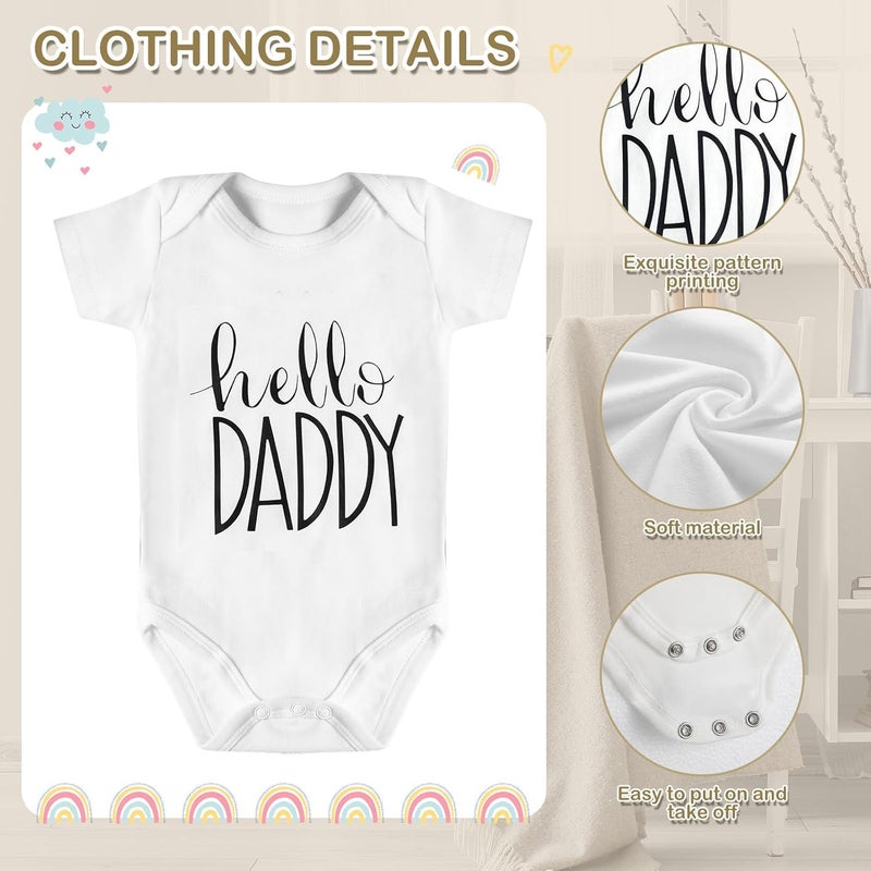 Canlierr 5 Pcs Surprise Pregnancy Announcements for Dad Felt Letter Board Kit Hello Daddy Baby Bodysuit Pregnancy Announcement Box Photo Frame Baby Shoes Baby Gift Sets for Husband Partner - Image 5