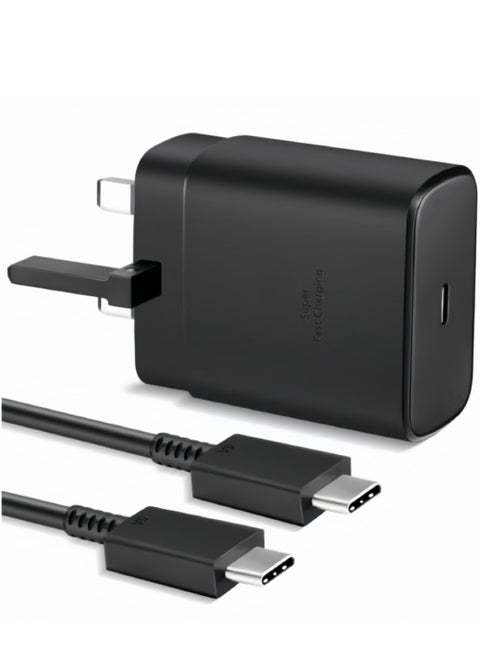 Fast Charger for Samsung Galaxy Charger Head with Charging Cable 45 watts, S23 Ultra S23 Plus S23 S23 S22 Ultra S22 S21 Ultra S21 S21 A54 A53 A52 A32-45W with Type-C 5A fast Cable