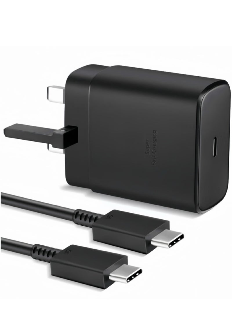 Fast Charger for Samsung Galaxy Charger Head with Charging Cable 45 watts, S23 Ultra S23 Plus S23 S23 S22 Ultra S22 S21 Ultra S21 S21 A54 A53 A52 A32-45W with Type-C 5A fast Cable