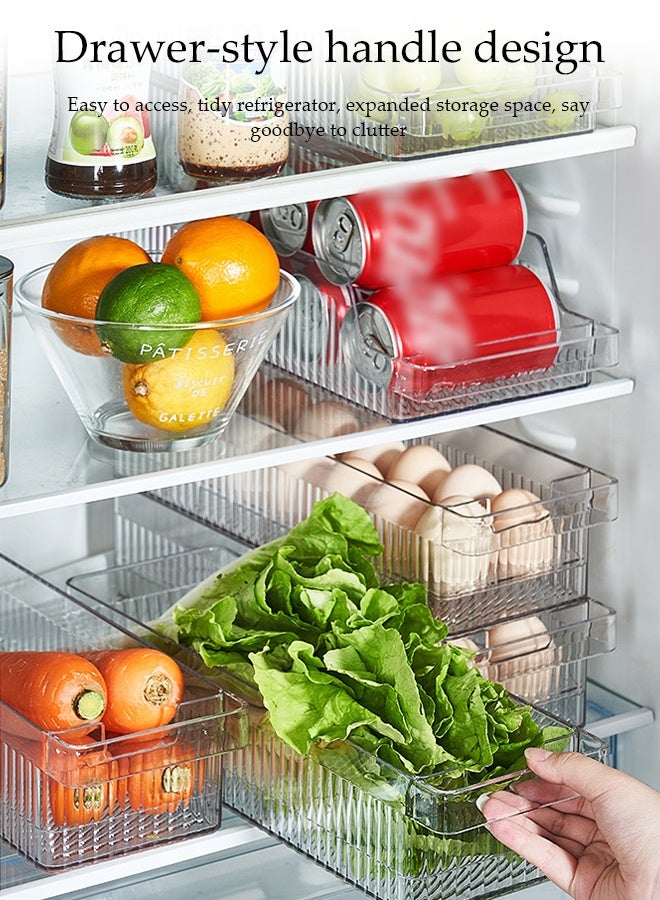 DUNISO 3Pcs Refrigerator Open Storage Boxes Transparent Multifunctional Large Kitchen Drawer Organiser Set with Egg Storage Box Save Spase Practical Drawer Organization Container for Fridge, Kitchens, Cabinets - Image 2