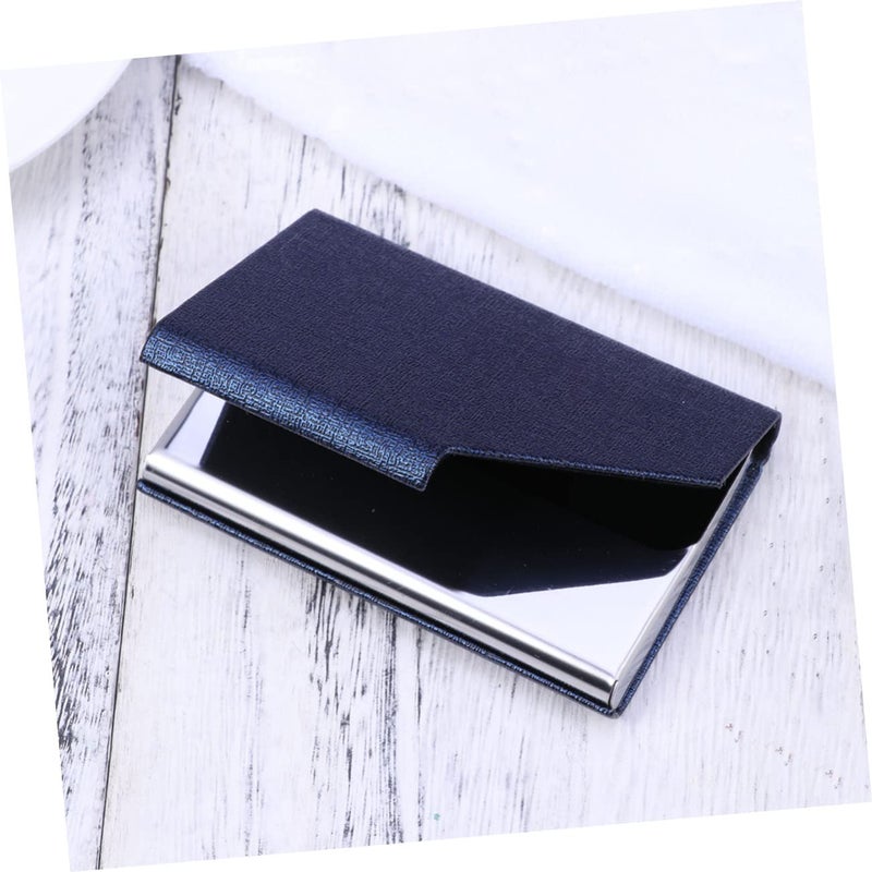 Stainless Steel Leather Business Card Holder Compact Credit Card Organizer Case - Image 4
