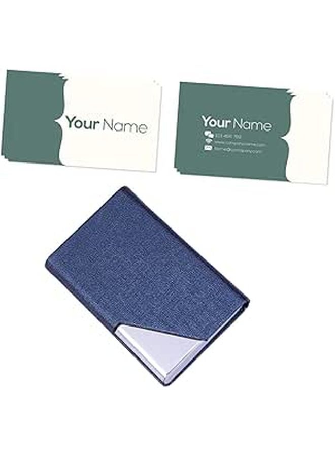 Stainless Steel Leather Business Card Holder Compact Credit Card Organizer Case - Image 1