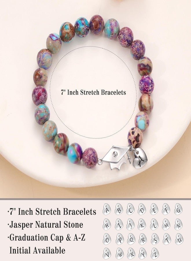 Sistble 8th Grade Graduation Gifts Class of 2025 Teen Girl Gifts Trendy Stuff 5th Grade Graduation Gifts M Initial Graduation Bracelets for Her 2025 High Middle School Purple Stone Jewelry - Image 5