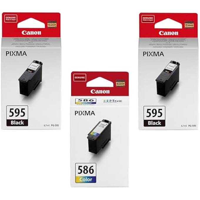 CANON PG-595 BLACK TWIN & CL-586 COLOUR COMBO PACK - INK FOR PIXMA TS4150I TS6550I TS7550I - Image 1