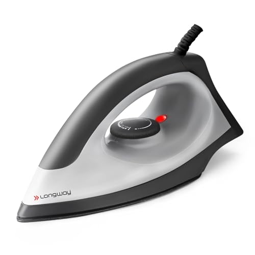 Longway Kwid Light Weight Non-Stick Teflon Coated Dry Iron, Electric Iron for Clothes | 2 Years Warranty (1100 Watt, Black) - Image 1