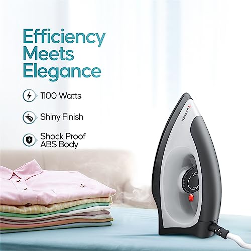 Longway Kwid Light Weight Non-Stick Teflon Coated Dry Iron, Electric Iron for Clothes | 2 Years Warranty (1100 Watt, Black) - Image 3