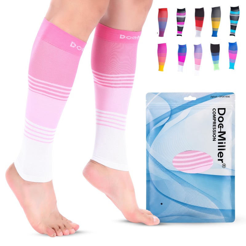 Doc Miller Calf Compression Sleeve for Men & Women – 20–30 mmHg Graduated Compression, Footless Compression Socks Alternative for Running, Shin Splints, Swelling, Varicose Veins –Calf Support, 1 Pair - Image 3
