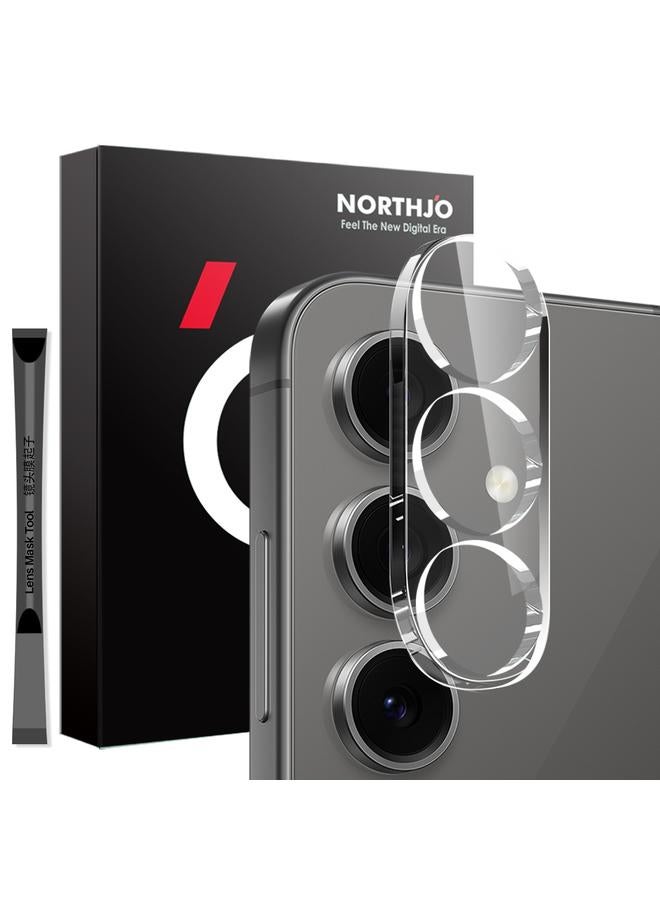 واقي عدسة الكاميرا لهاتف Samsung Galaxy S24 FE 5G NORTHJO 3D HD من الزجاج المقوى (شفاف)