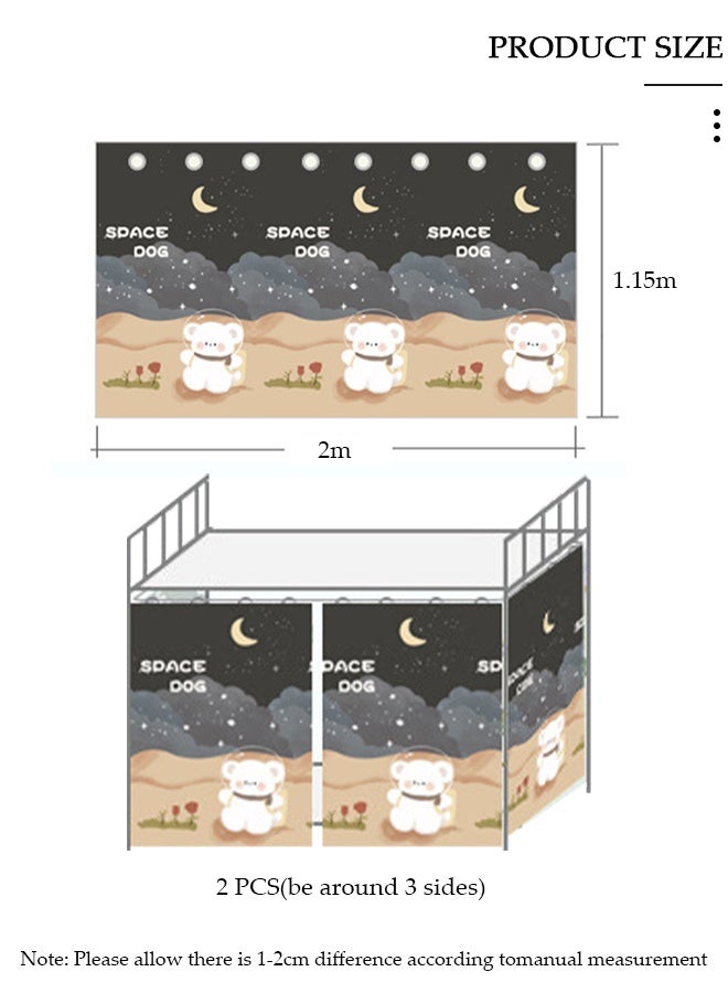 DUNISO Bottom Bunk Bed Curtains Privacy Curtains Breathable Dustproof Single Bed Blackout Curtains Privacy Cloth Panels Underbed Loft Bed Canopy Tent Curtain Shading Drapes for Dorm Home College 2 Panels - Image 2