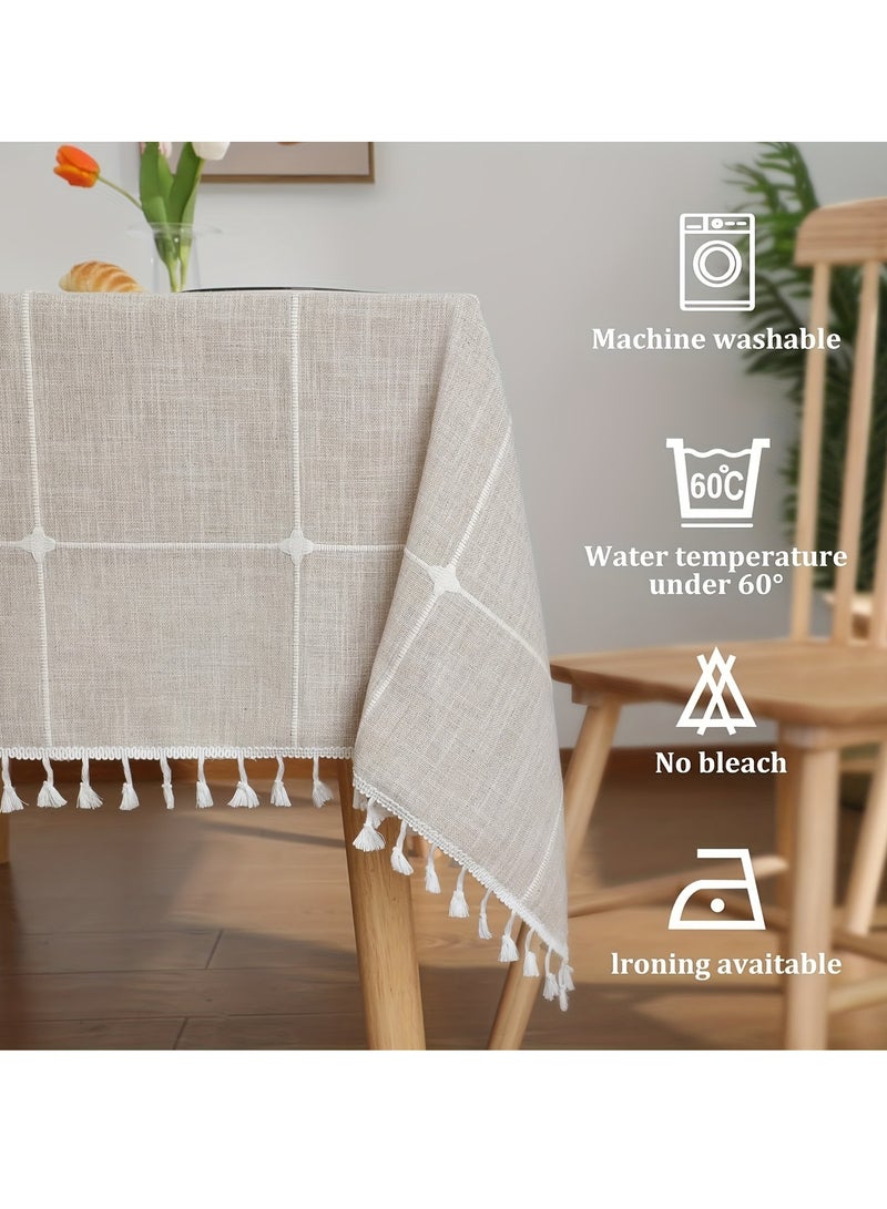 1 rustic polyester tablecloth, timeless check pattern, durable and stain resistant - perfect for home, dining room, kitchen and restaurant decor - Image 4