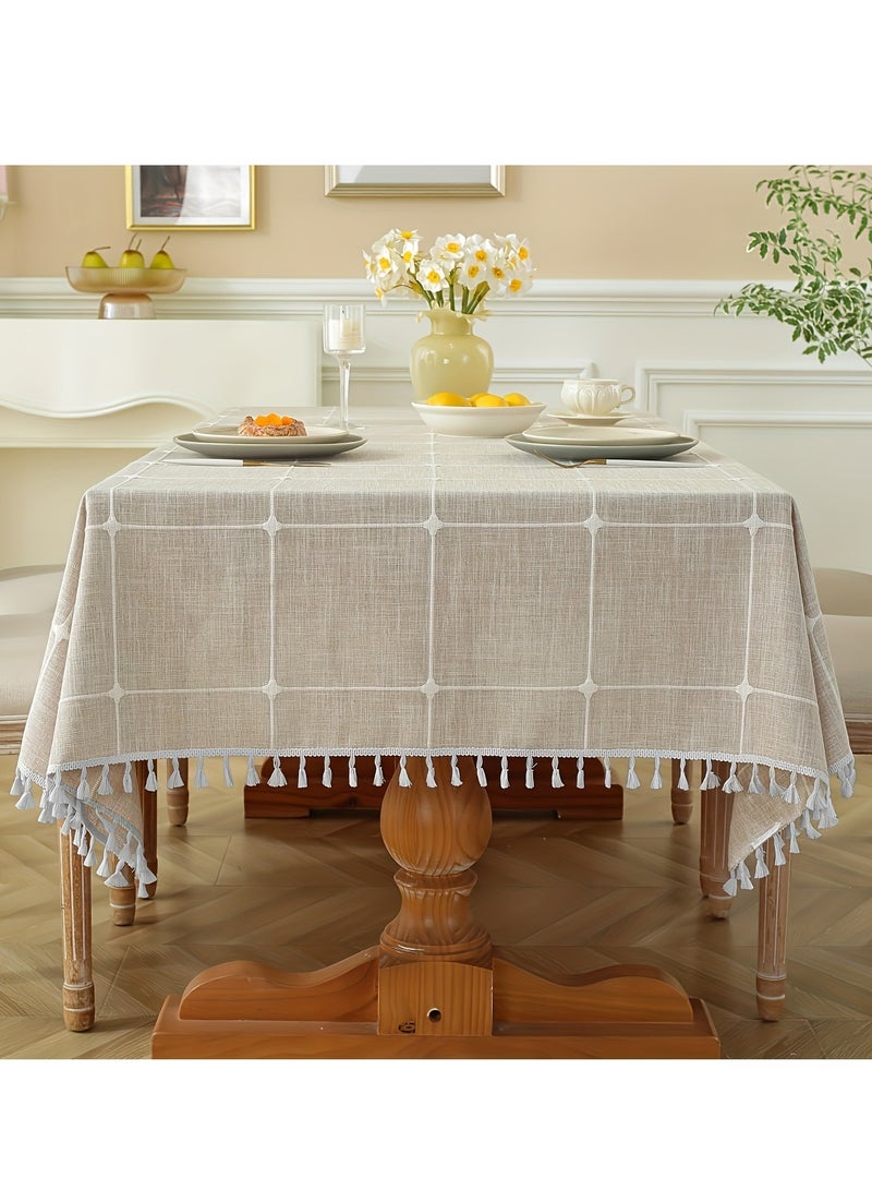 1 rustic polyester tablecloth, timeless check pattern, durable and stain resistant - perfect for home, dining room, kitchen and restaurant decor - Image 5