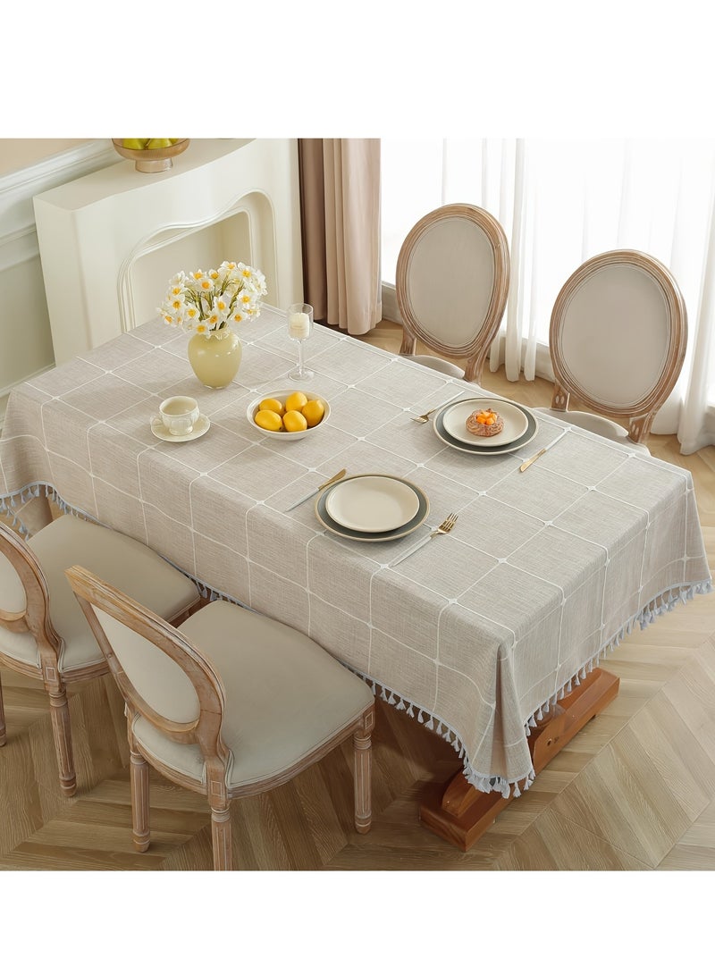 1 rustic polyester tablecloth, timeless check pattern, durable and stain resistant - perfect for home, dining room, kitchen and restaurant decor - Image 2