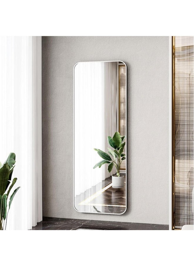 Y&D Full Length Mirror 165x60cm Arched Aluminum alloy Large Standing Dressing Mirror Hanging Leaning Against Wall Mounted Mirror with Stand for Bedroom Locker Room Living Room Glass White  - Image 3