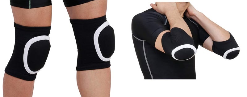 WORK FOR IT Lose Dancing/Skating/Cycling/Guard Protector Knee & Elbow Pads in Moulded Shape (Kids, WHITE COMBO) - Image 1