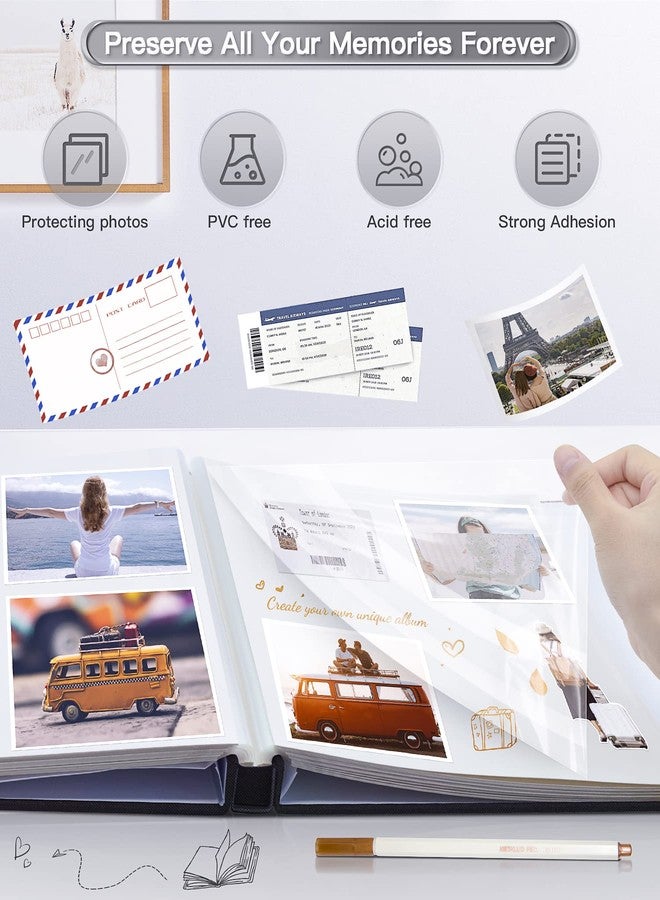 Popotop Photo Album Self Adhesive Scrapbook Album for 4x6 5x7 8x10 Pictures,40 Pages DIY Photo Book,Birthday Gifts for Women Mom,Wedding Baby Family Travel - Image 5