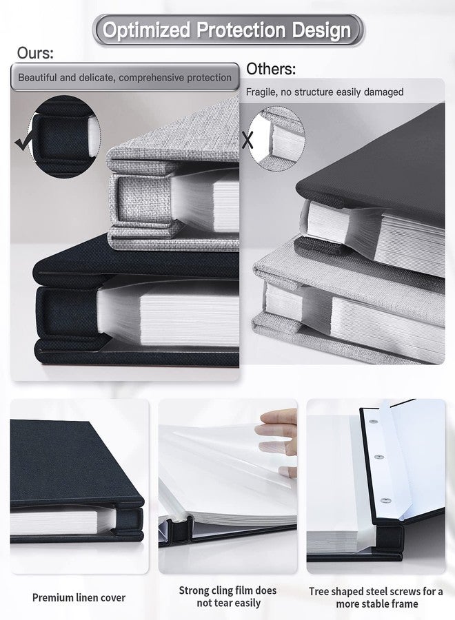 Popotop Photo Album Self Adhesive Scrapbook Album for 4x6 5x7 8x10 Pictures,40 Pages DIY Photo Book,Birthday Gifts for Women Mom,Wedding Baby Family Travel - Image 4