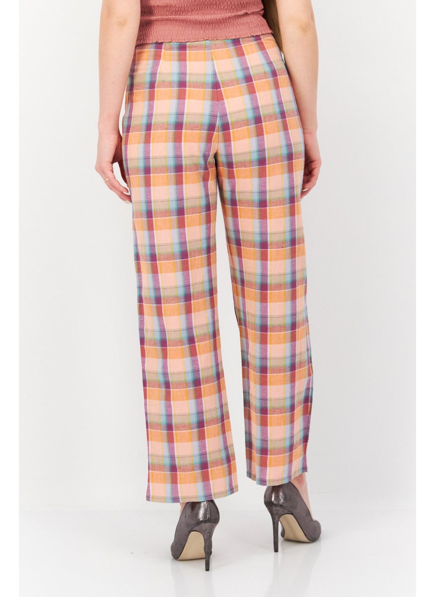 Billabong x Wrangler - Women Regular Fit High Rise Straight Leg Pants, Orange Combo - Image 1