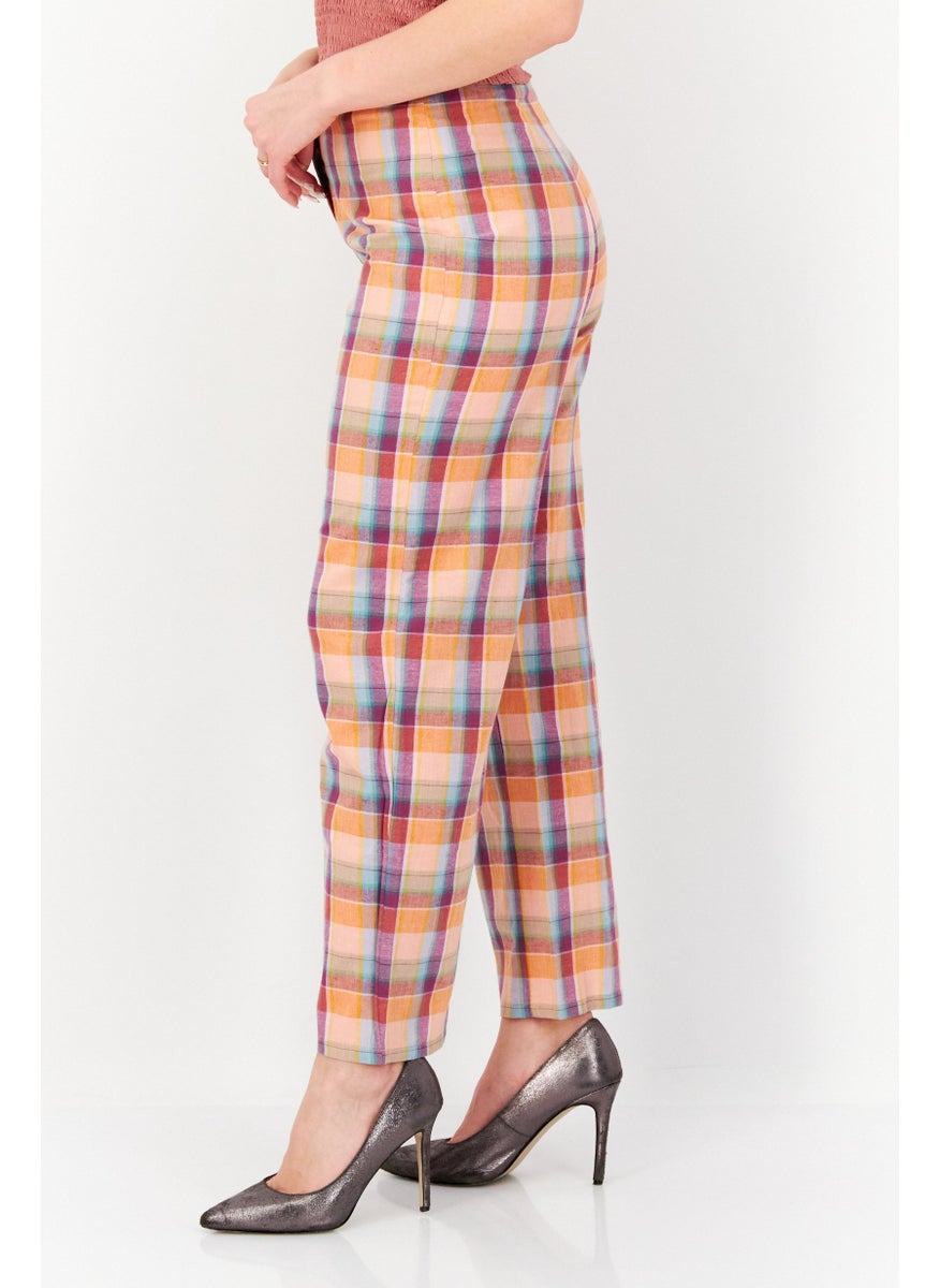 Billabong x Wrangler - Women Regular Fit High Rise Straight Leg Pants, Orange Combo - Image 1