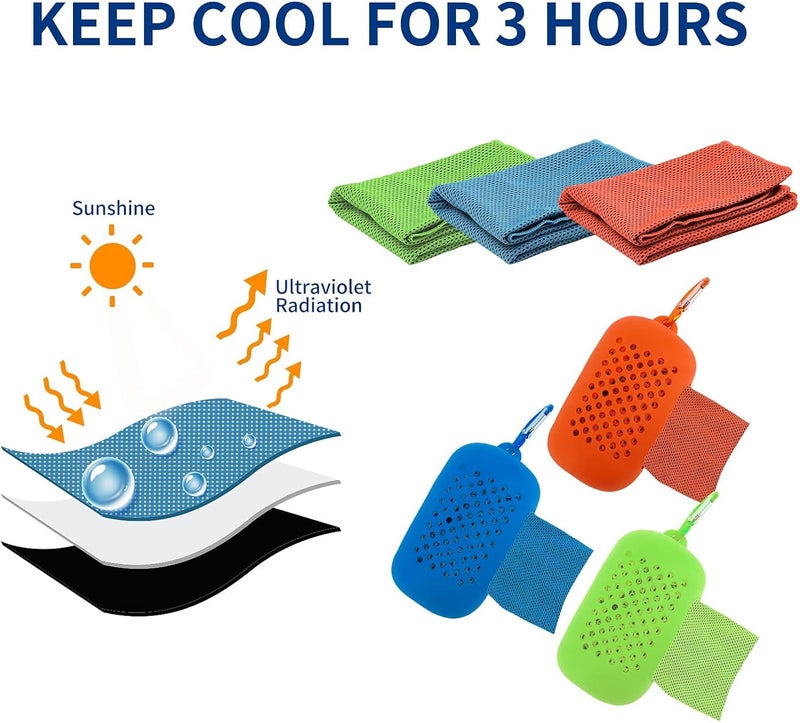 KASTWAVE Cooling Towels for Neck and Face with Carry Case 3 Packs, Workout Towel for Athletes, Soft & Breathable Ice Cooling Towel, Microfiber Chilly Towel for Camping, Fitness, Sport, Gym - Image 2