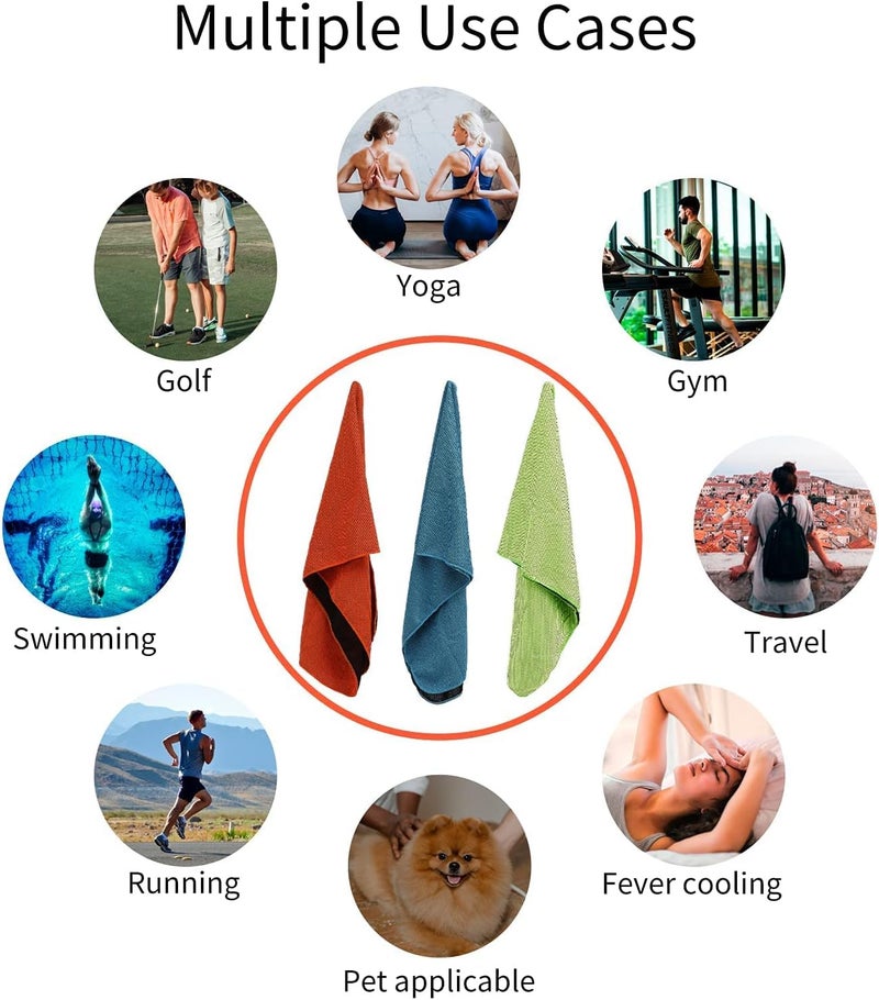 KASTWAVE Cooling Towels for Neck and Face with Carry Case 3 Packs, Workout Towel for Athletes, Soft & Breathable Ice Cooling Towel, Microfiber Chilly Towel for Camping, Fitness, Sport, Gym - Image 4