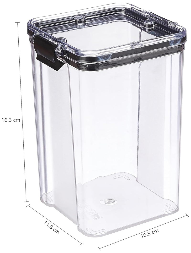Homeor Plastic Air Tight BPA Free Containers For Kitchen Storage Set, Storage Jar Food & Multipurpose Pantry Oraginzer,1100 ML Set of 4, Black - Image 4