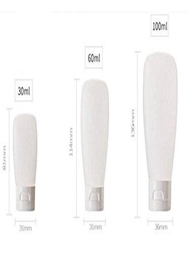 ASTRQLE 12Pcs Empty White Plastic Squeezed Facial Cleanser Makeup Comestic Soft Tube Bottle Container Vial Packaging Pot with Flip Cap for Body Bath Lotion Shower Gel Wash Shampoo Travel (30ML / 1oz) - Image 2