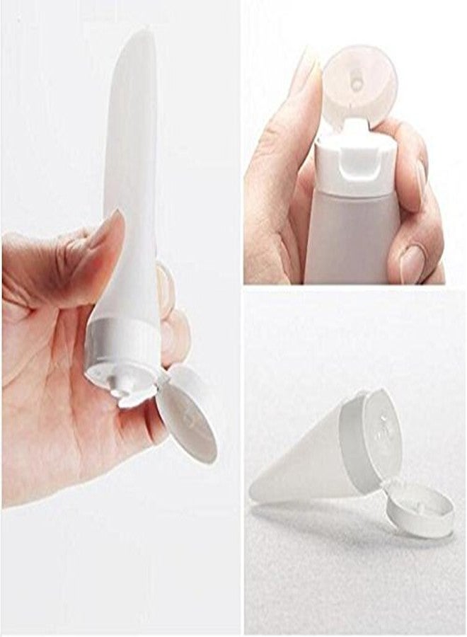 ASTRQLE 12Pcs Empty White Plastic Squeezed Facial Cleanser Makeup Comestic Soft Tube Bottle Container Vial Packaging Pot with Flip Cap for Body Bath Lotion Shower Gel Wash Shampoo Travel (30ML / 1oz) - Image 3