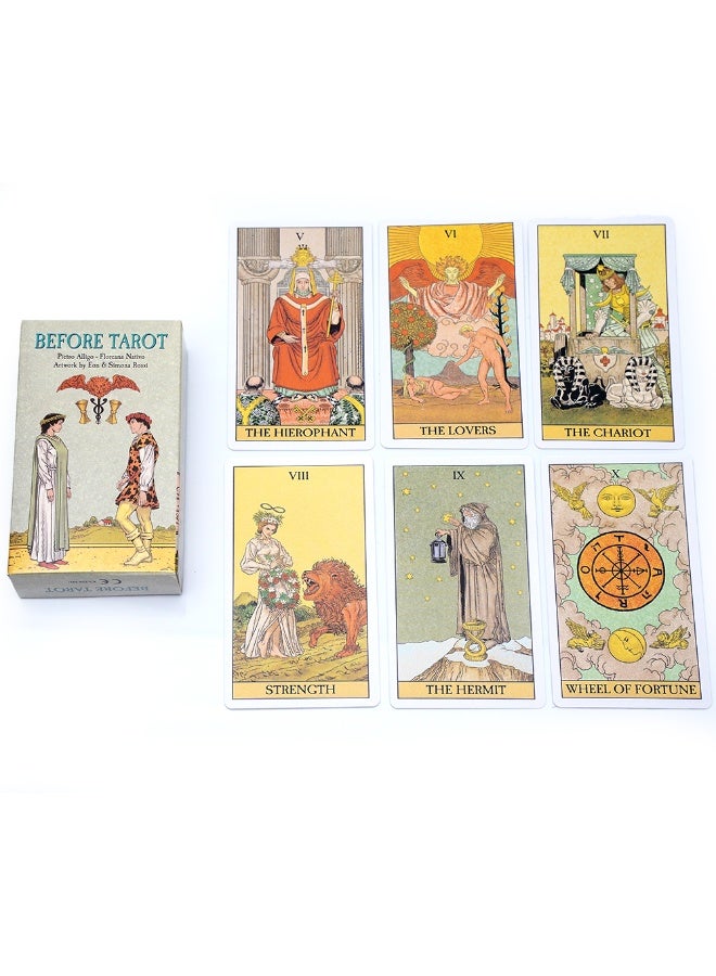 NIBEMINENT Before Tarot Cards: Early Tarot Card Set, Suitable for Beginners, Traditional Images, Occult Card Divination, Wooden Board Game, Hit Rate Game, Gathering Game - Image 3