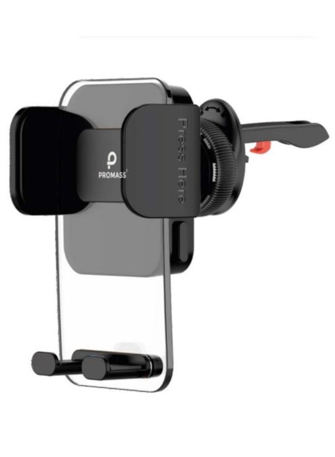 بروماس حامل جوال لمكيف السيارة موديل PM0622 – تصميم شفاف وثبات عالي ودوران 360 درجة