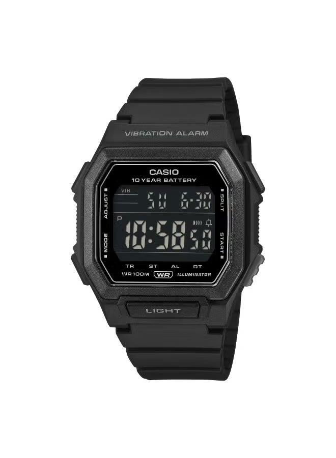 Casio Men's Digital Watch W-738H-1BV, Black Resin, Vibration Alarm 47 × 42.8 × 13.5 mm