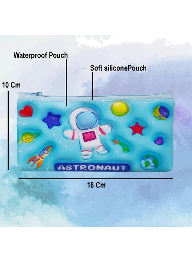 PARTEET Combo Space Printed Pencil Case Pouch and Space Printed A4 Size Exam Board for Students, Teachers, Women and Kids_Stationery Pencil Pouch for Kids Zipper Closer Pouch for Kids(Assorted) - Image 4