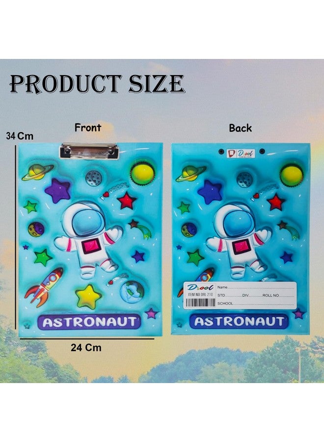 PARTEET Combo Space Printed Pencil Case Pouch and Space Printed A4 Size Exam Board for Students, Teachers, Women and Kids_Stationery Pencil Pouch for Kids Zipper Closer Pouch for Kids(Assorted) - Image 3