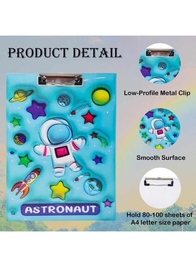 PARTEET Combo Space Printed Pencil Case Pouch and Space Printed A4 Size Exam Board for Students, Teachers, Women and Kids_Stationery Pencil Pouch for Kids Zipper Closer Pouch for Kids(Assorted) - Image 2