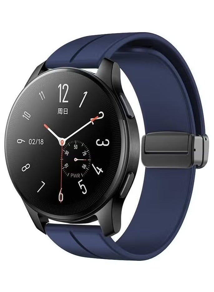 DUSALA Watch Strap Magnetic Band - 16mm 18mm 19mm 20mm Quick Release Silicone Sport Band with Folding Clasp - Skin-Friendly Soft Silicone for Men and Women (Blue) - Image 1