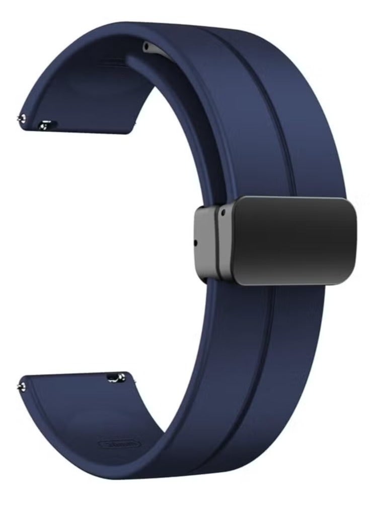 DUSALA Watch Strap Magnetic Band - 16mm 18mm 19mm 20mm Quick Release Silicone Sport Band with Folding Clasp - Skin-Friendly Soft Silicone for Men and Women (Blue) - Image 3