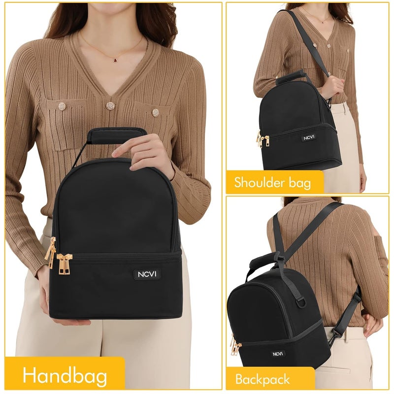 NCVI Breastmilk Cooler Bag with Ice Pack,Baby Bottle Bag Fits 6 Bottles, Up to 9 Ounce for Nursing Mom Daycare Breast Pump Bag Backpack (Black) - Image 5